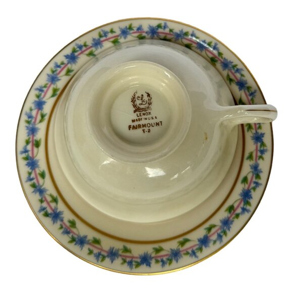 Lenox Fairmount Pattern Vintage 1960's Bone Chins Teacup And Saucer Set - Picture 3 of 7